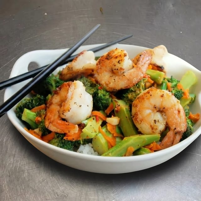 Shrimp & Scallop Szechuan Style.